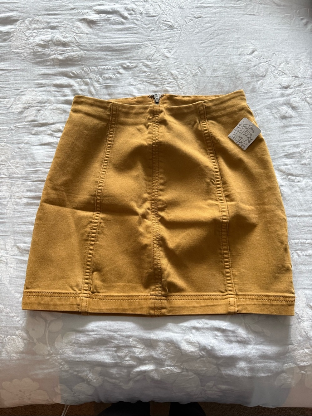 Free People Mustard Yellow Mini Skirt
